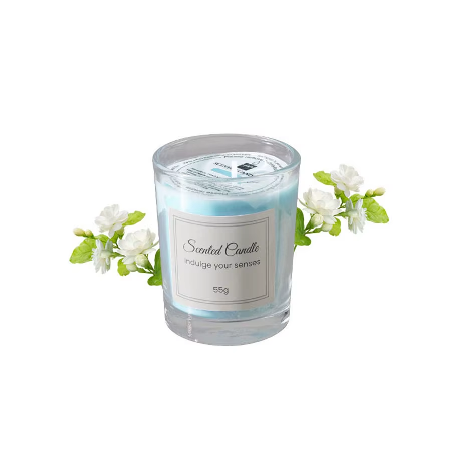 Bougie d'aromathérapie en verre, fait à la main, cire de soja, sans fumée