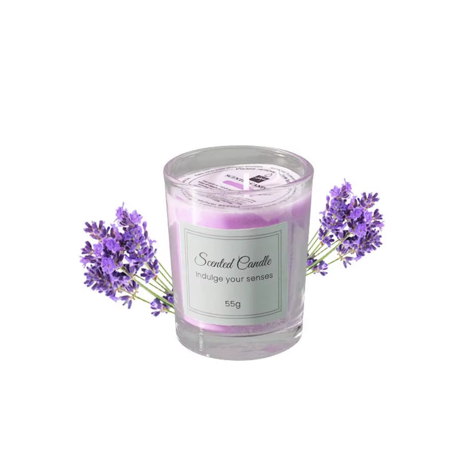 Bougie d'aromathérapie en verre, fait à la main, cire de soja, sans fumée