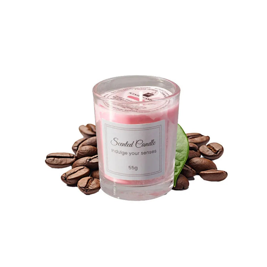 Bougie d'aromathérapie en verre, fait à la main, cire de soja, sans fumée