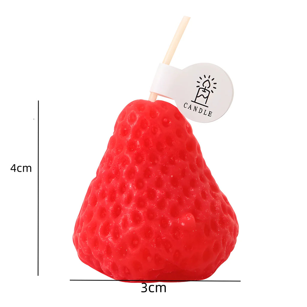 🍓 Lot de 4 Mini Bougies Fraise Parfumées – Douceur fruitée & déco tendance !
