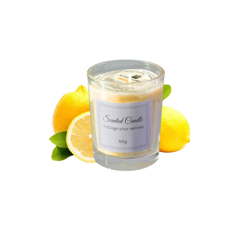 Bougie d'aromathérapie en verre, fait à la main, cire de soja, sans fumée